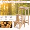 Costway 3 Tier Folding Step Stool 3-in-1 Rubber Wood Ladder Storage Shelf Coffee/Brown/Natural/White